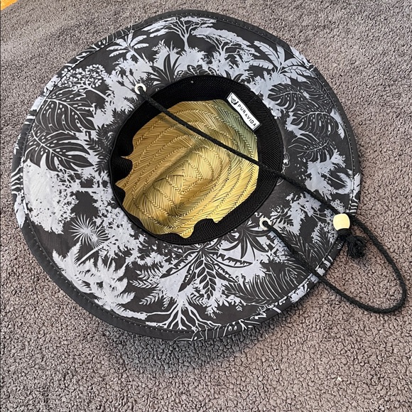 Pura Vida Costa Rica Straw Sun Hat with Black Trim and Strap - Picture 2 of 6